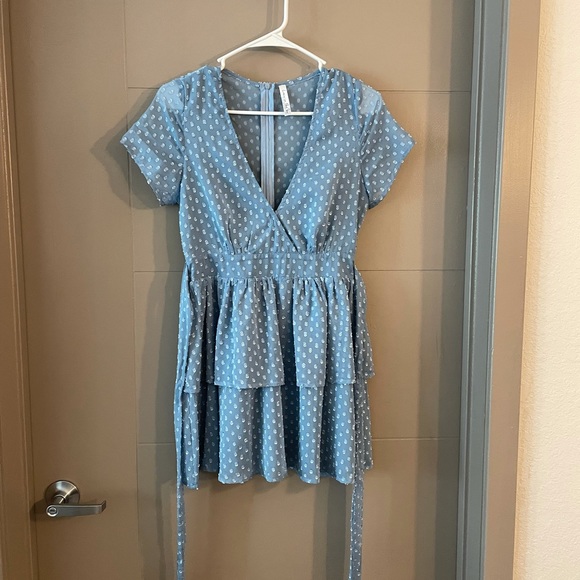 Lucy In The Sky - Blue Polka Dot - Take Me to Paris Dress. - Picture 2 of 5